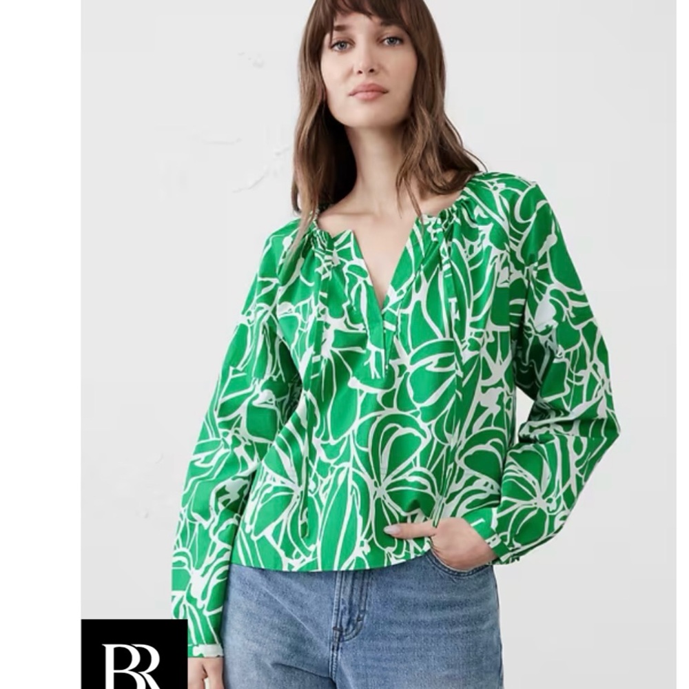 Banana Republic Shirred Popover Shirt